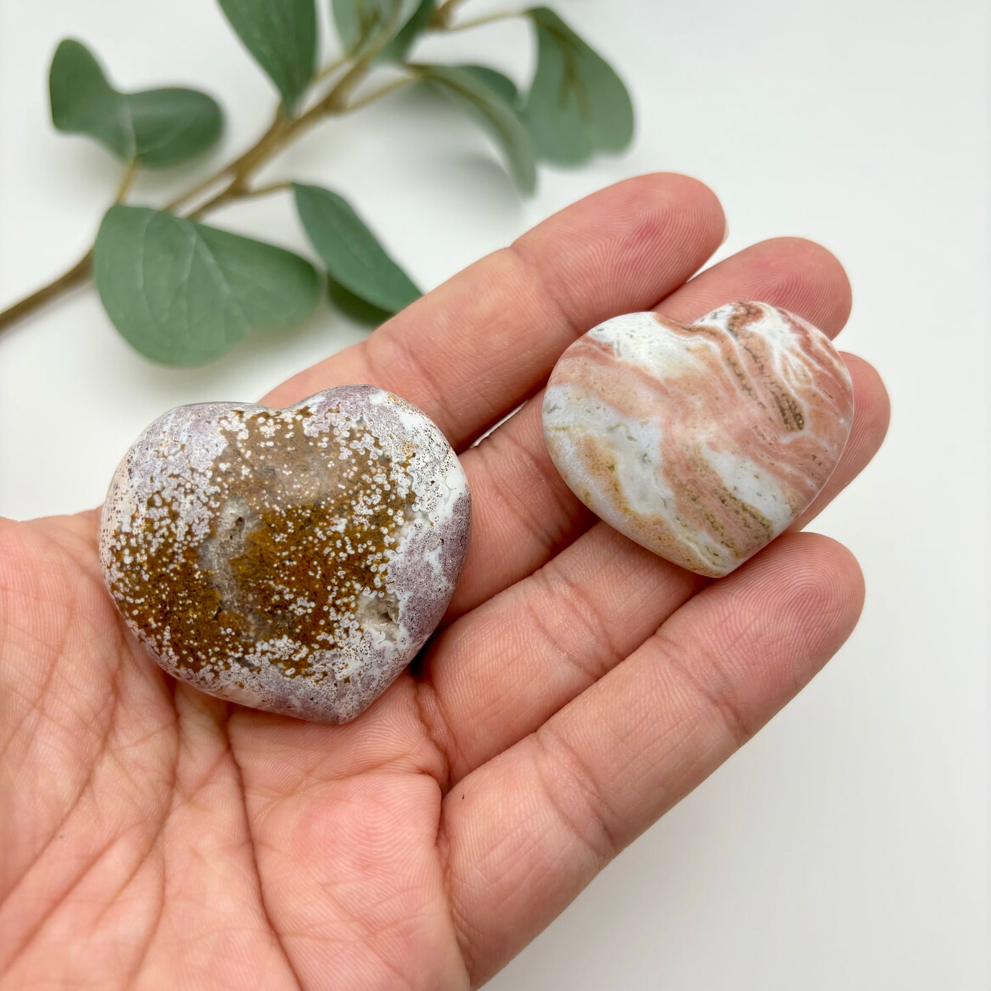 Pink Sea Jasper Hearts