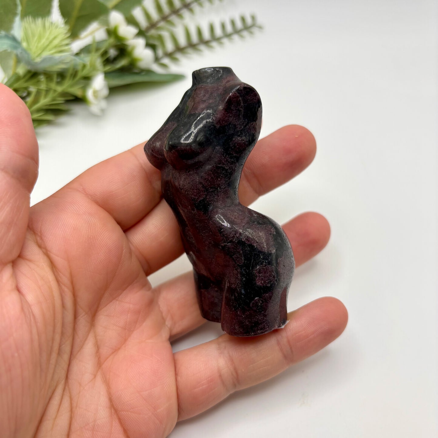 Arfvedsonite with Garnet Goddess