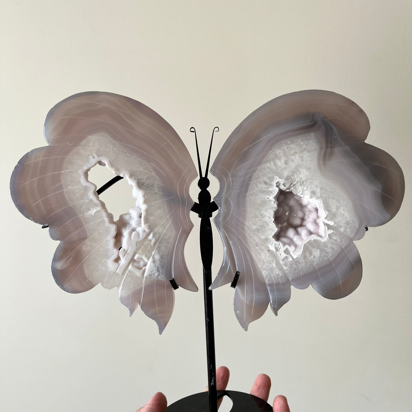 XL Pink Amethyst in Agate Wings