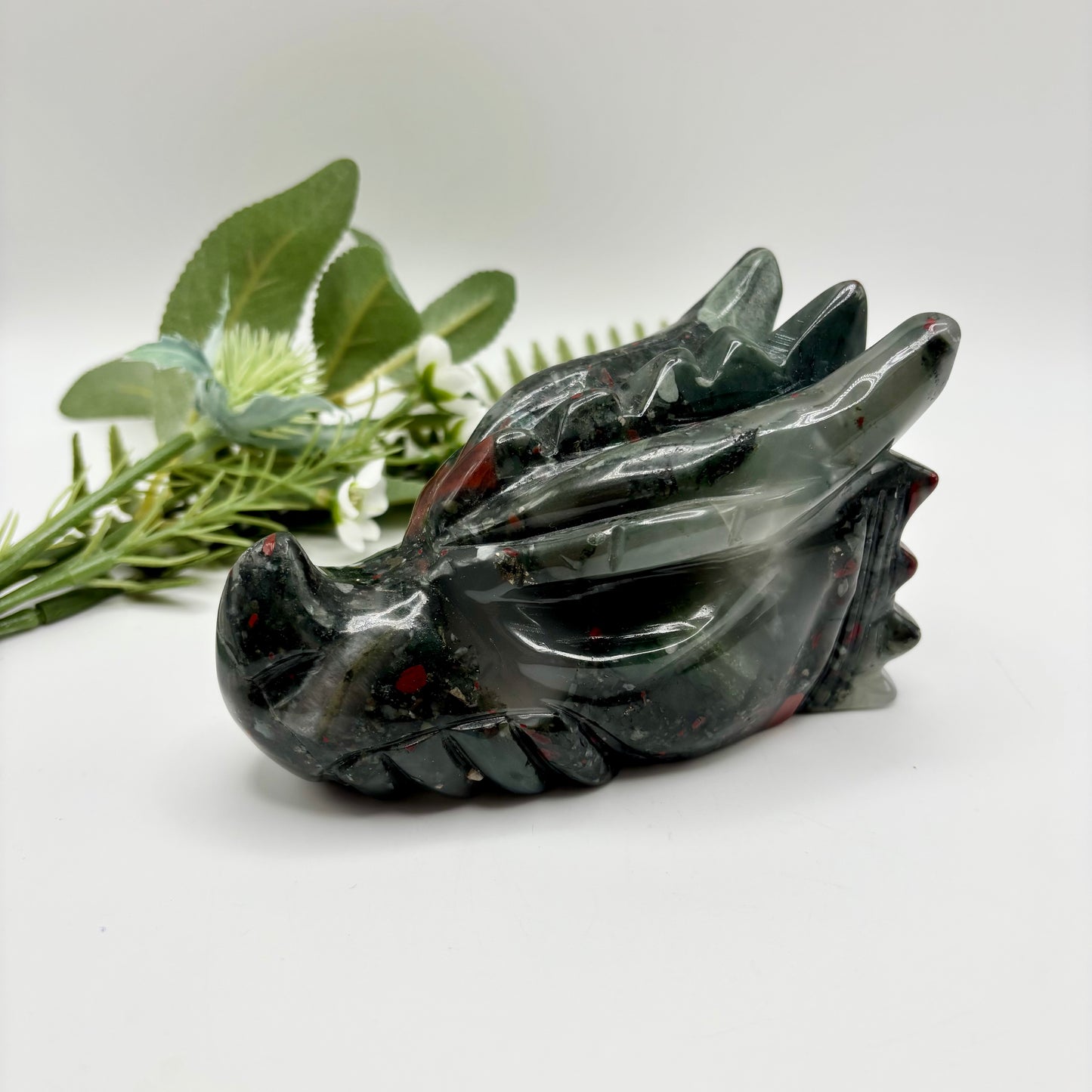 African Bloodstone Dragon Head