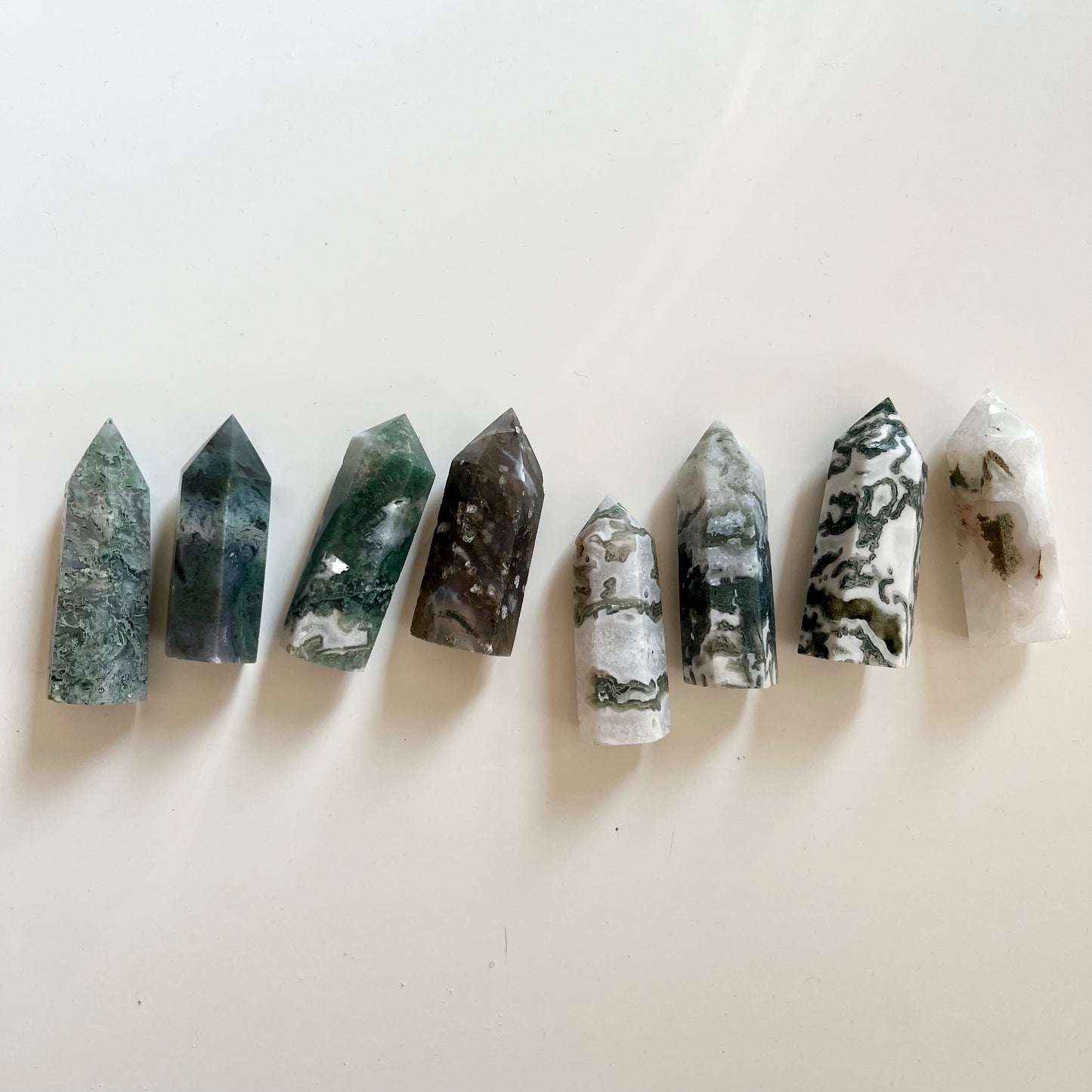 Small Moss Agate Towers