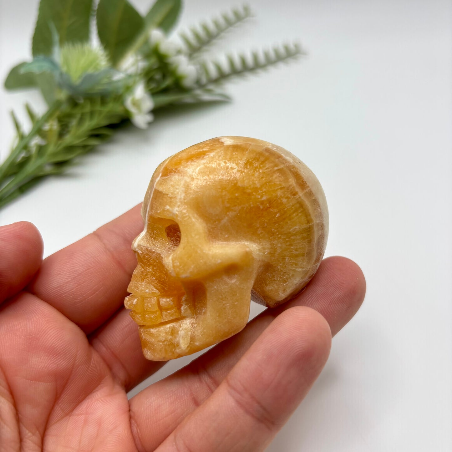 Orange Calcite Skull