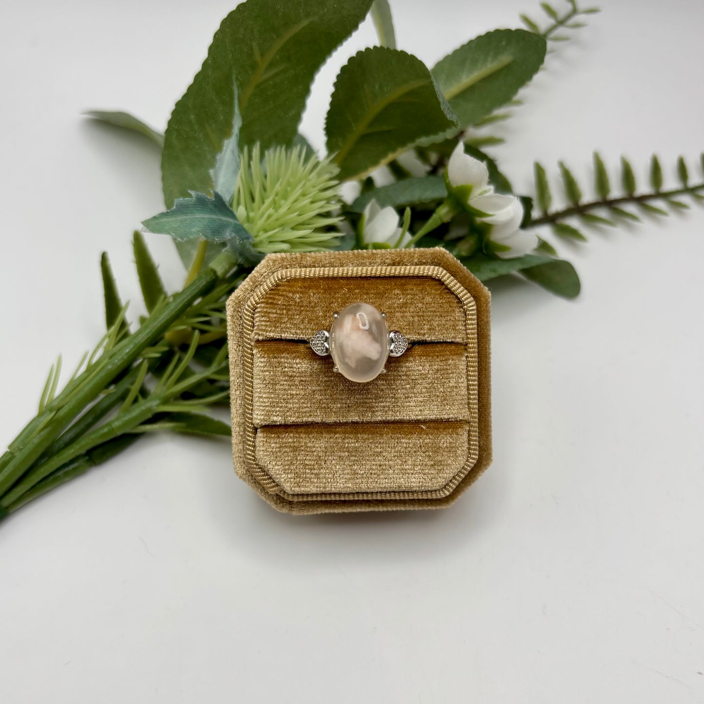 Flower Agate Rings