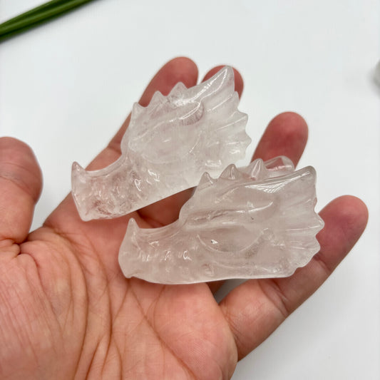 Clear Quartz Dragon Heads