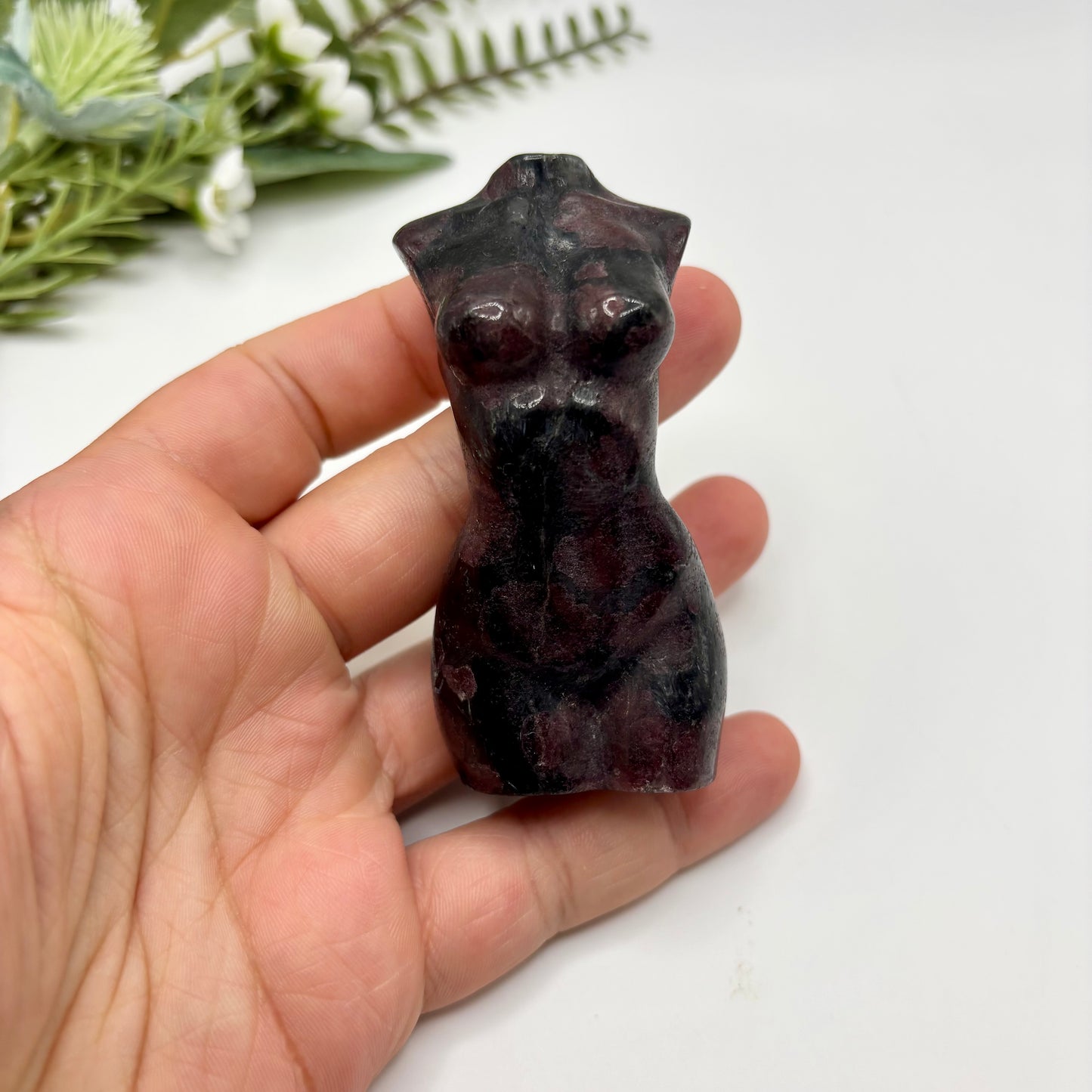 Arfvedsonite with Garnet Goddess