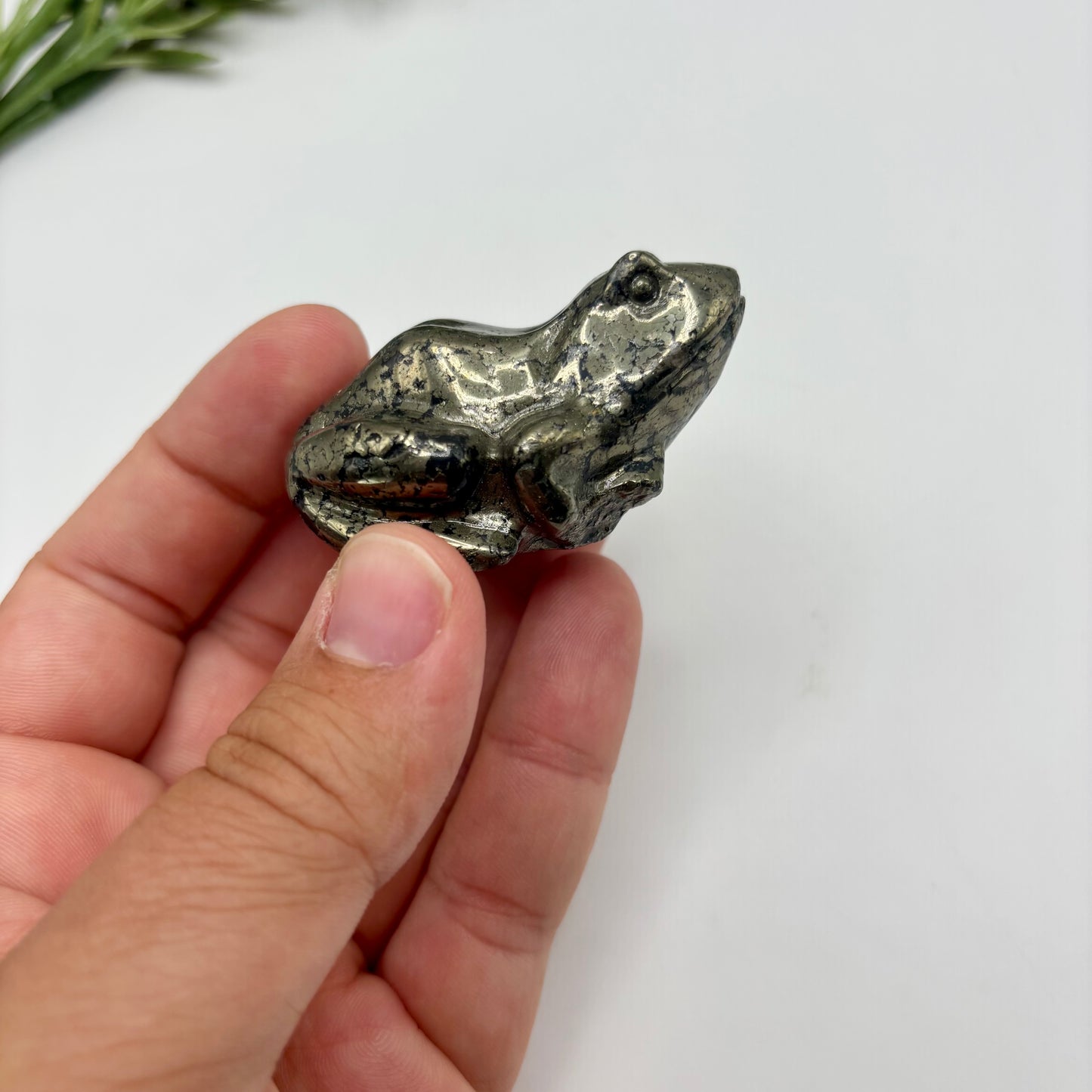 Pyrite with Shungite Frog