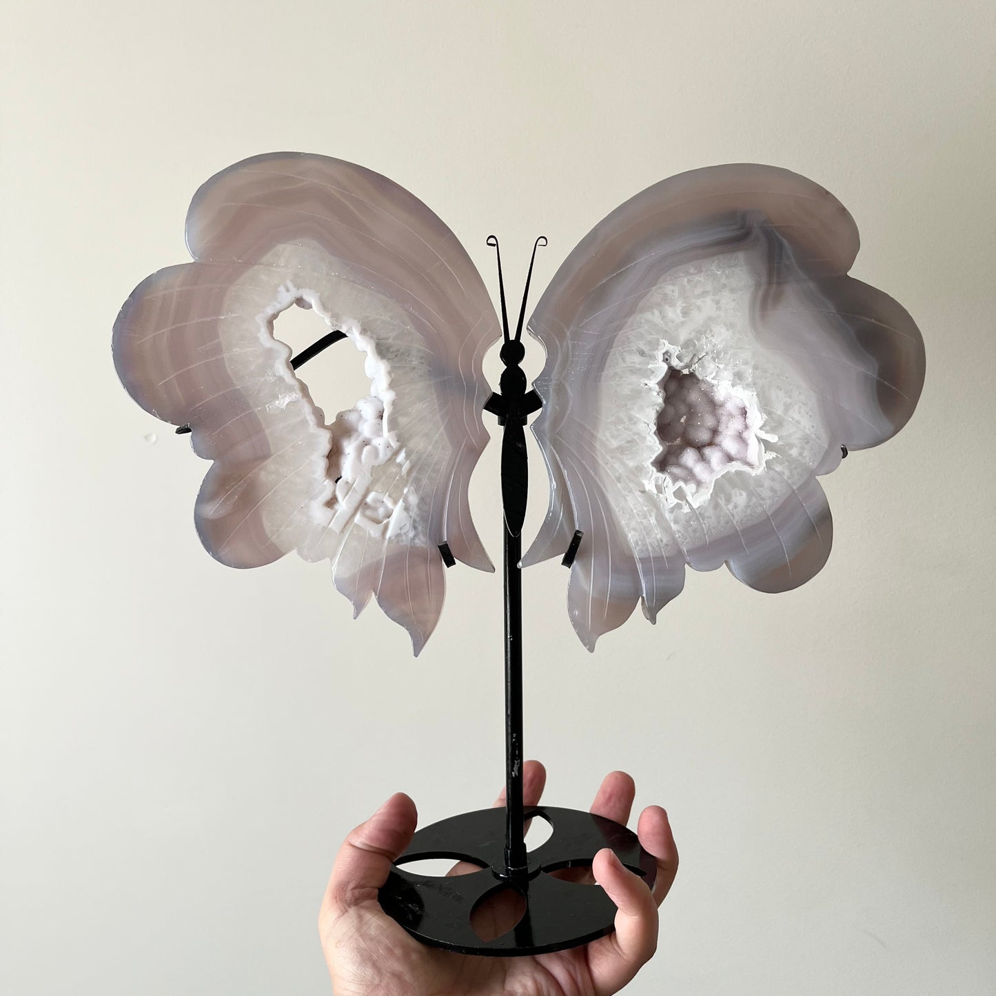 XL Pink Amethyst in Agate Wings