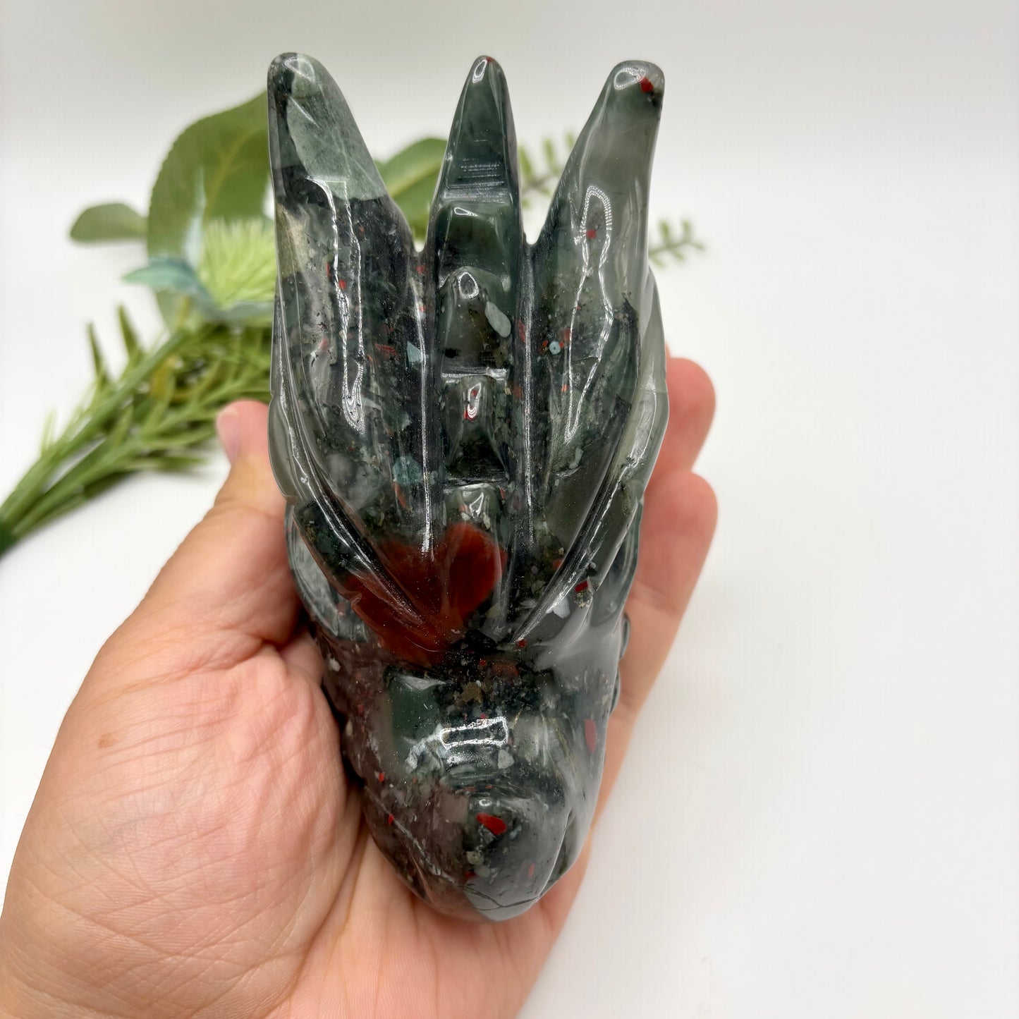 African Bloodstone Dragon Head