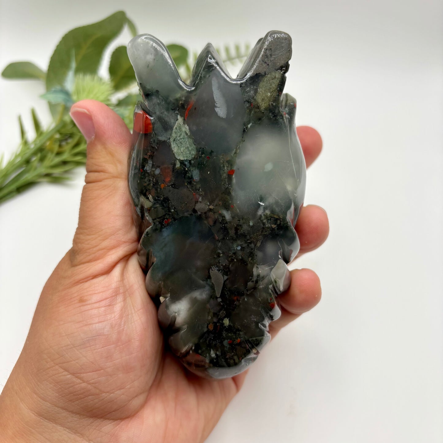 African Bloodstone Dragon Head