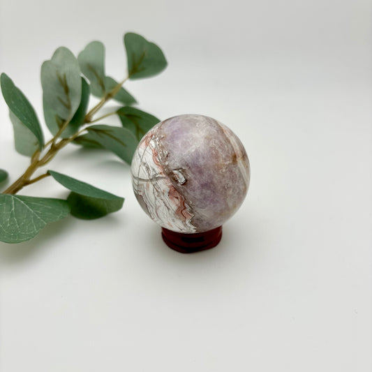 Amethyst with Crazy Lace Agate Spheres