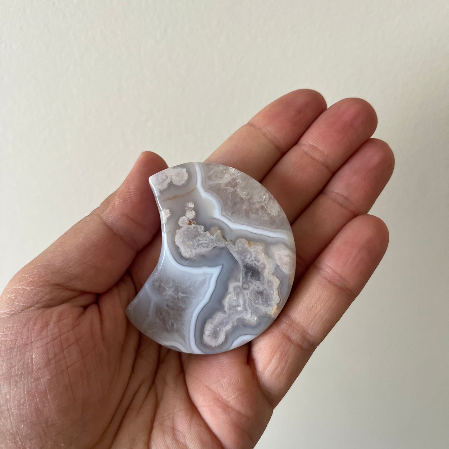 Blue Flower Agate Moons
