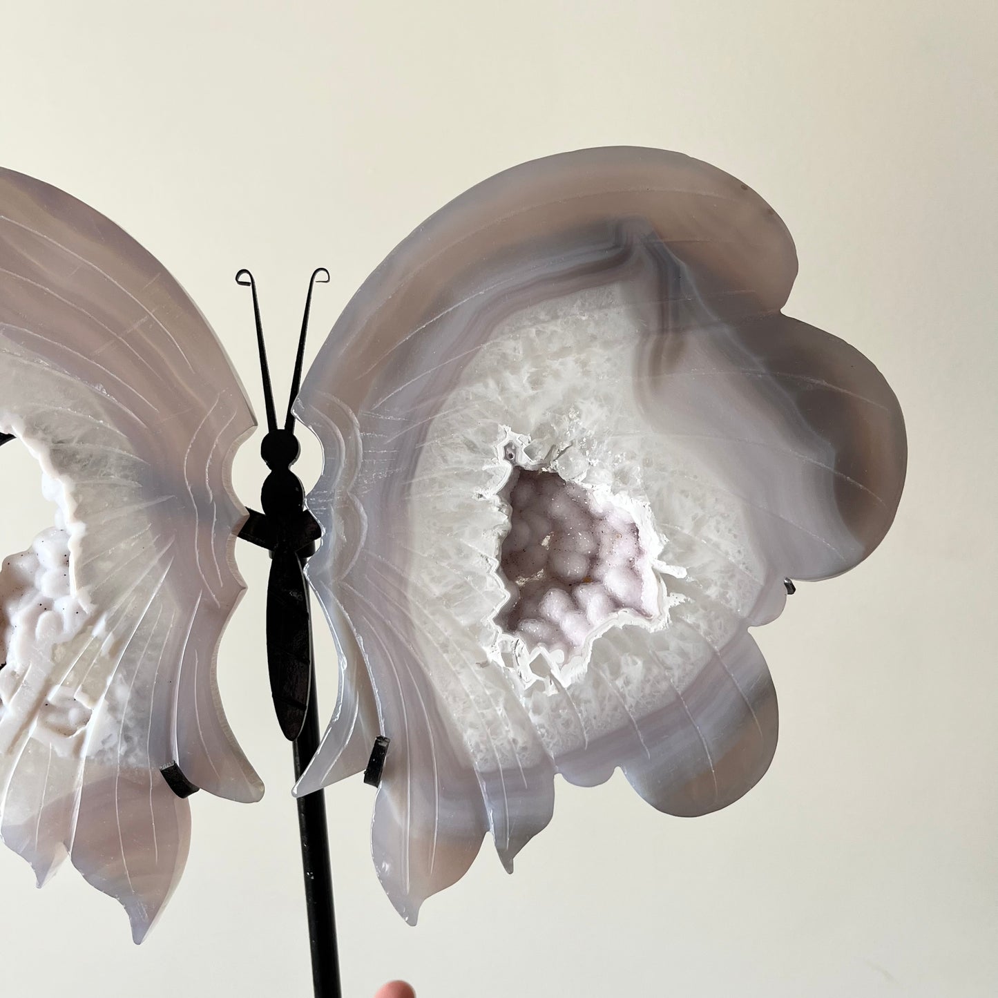 XL Pink Amethyst in Agate Wings