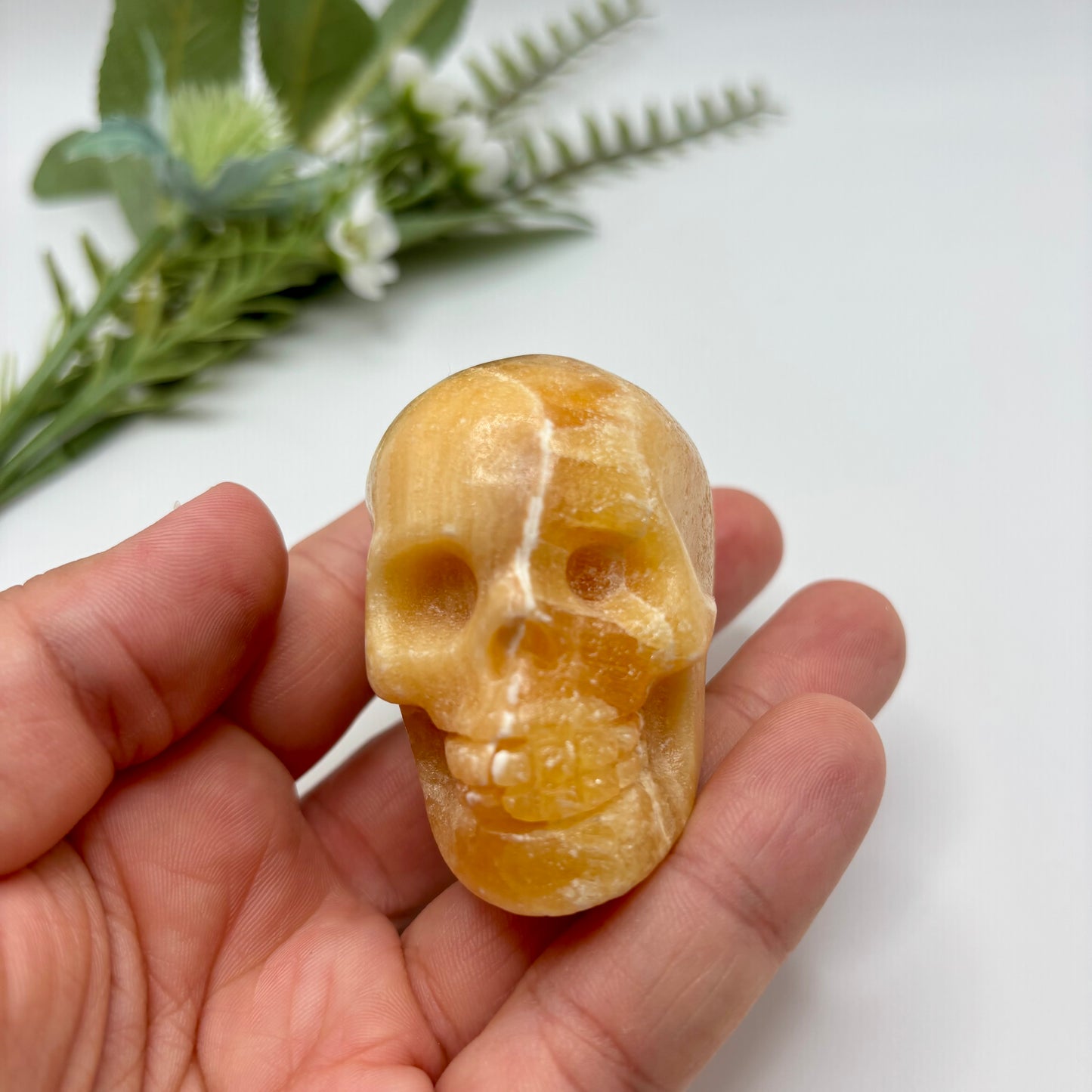 Orange Calcite Skull