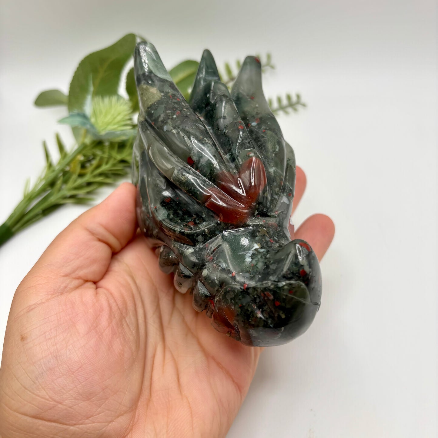 African Bloodstone Dragon Head
