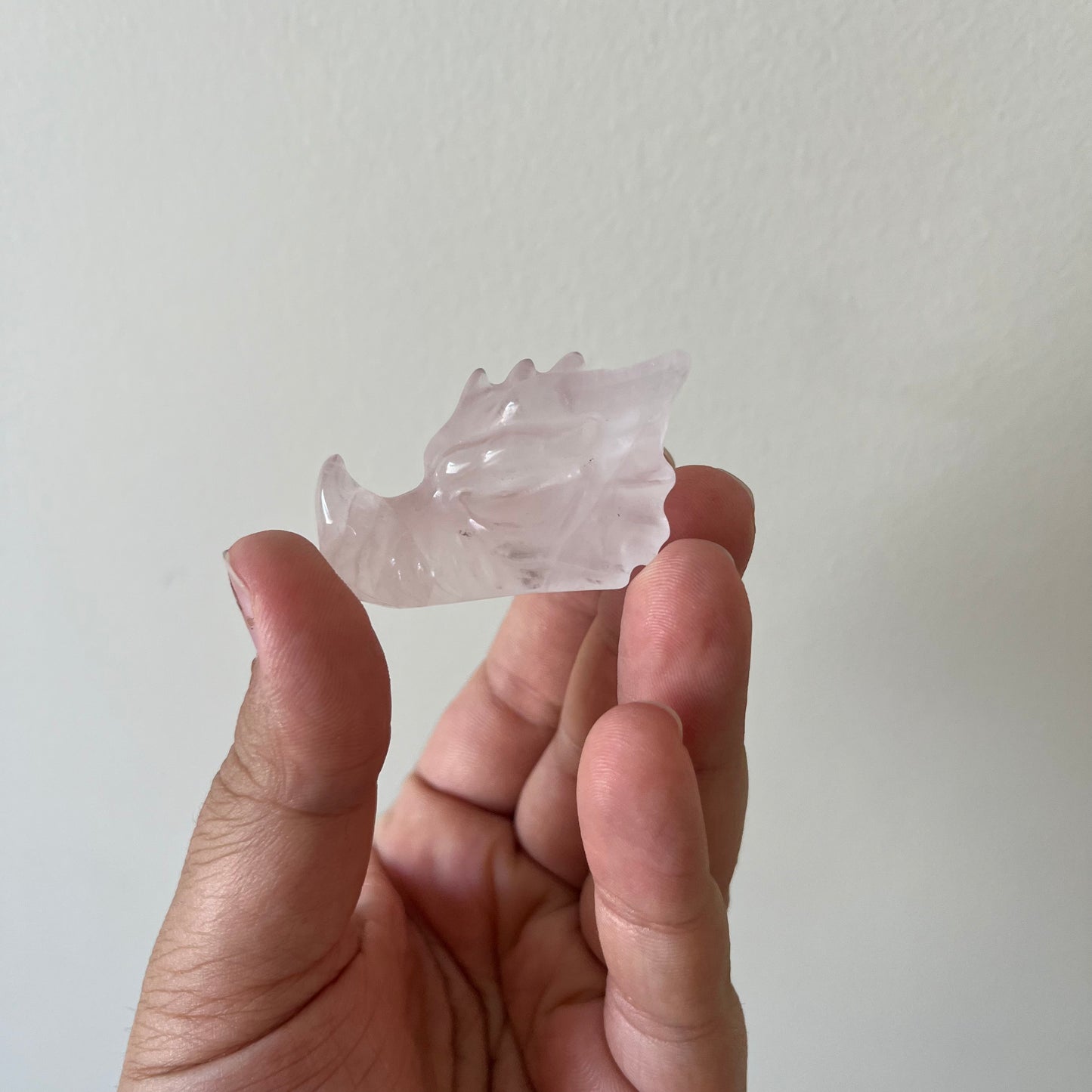 Rose Quartz Dragon Heads