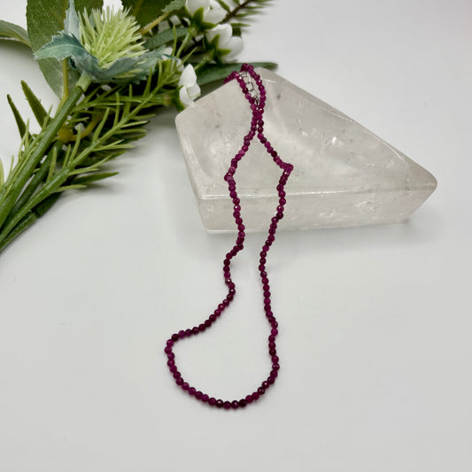 Faceted Ruby Necklace