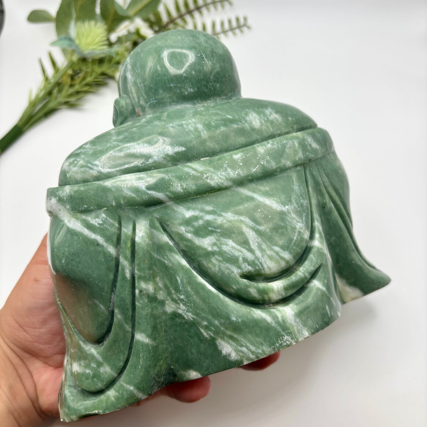 XL Jade Smiling Buddha