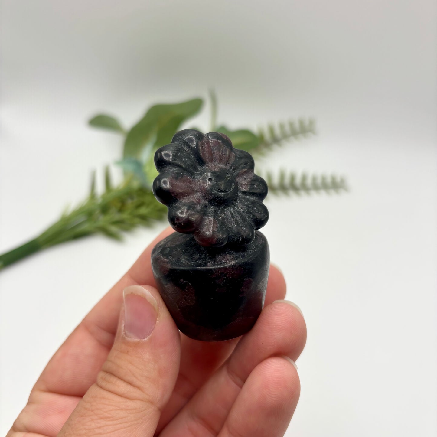 Arfvedsonite with Garnet Flower Pot