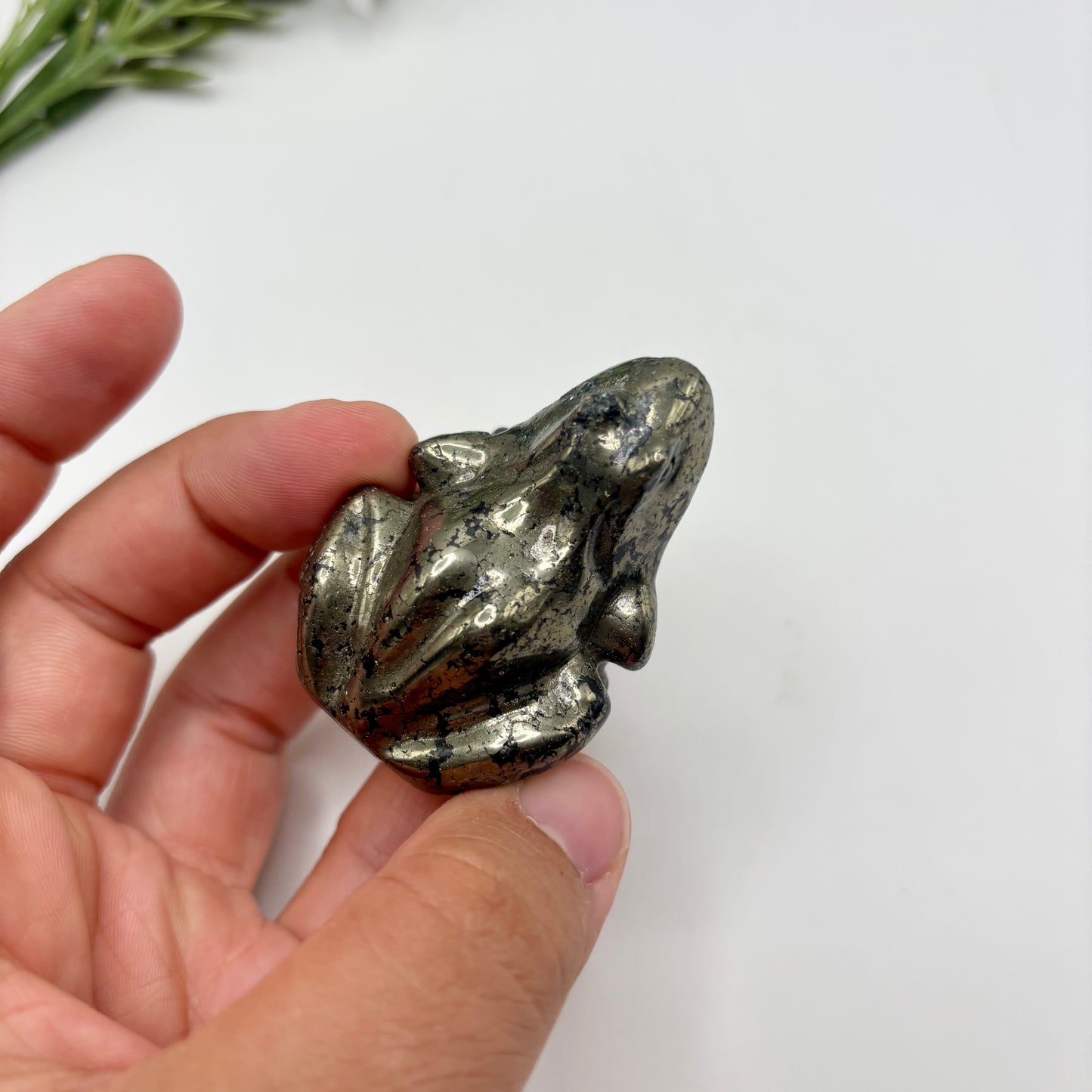 Pyrite with Shungite Frog