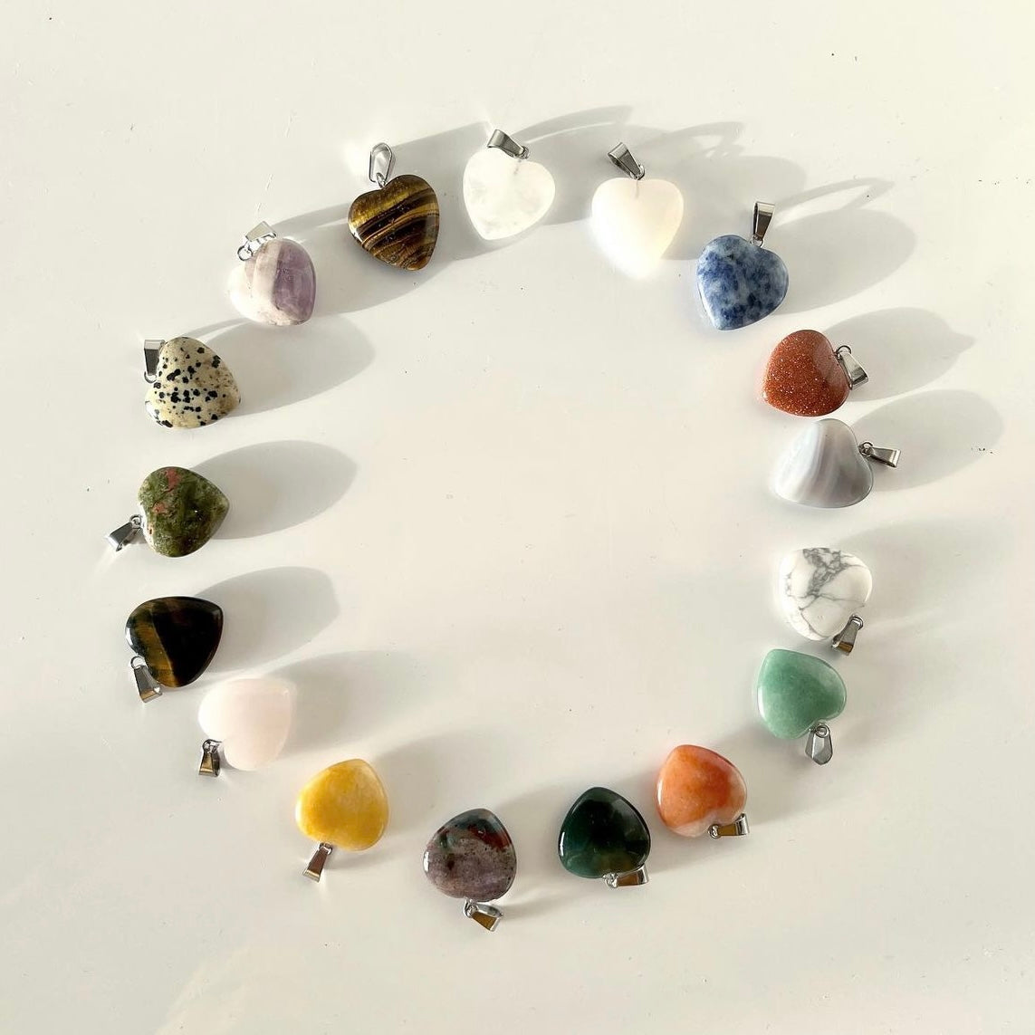 Mixed Material Heart Pendants