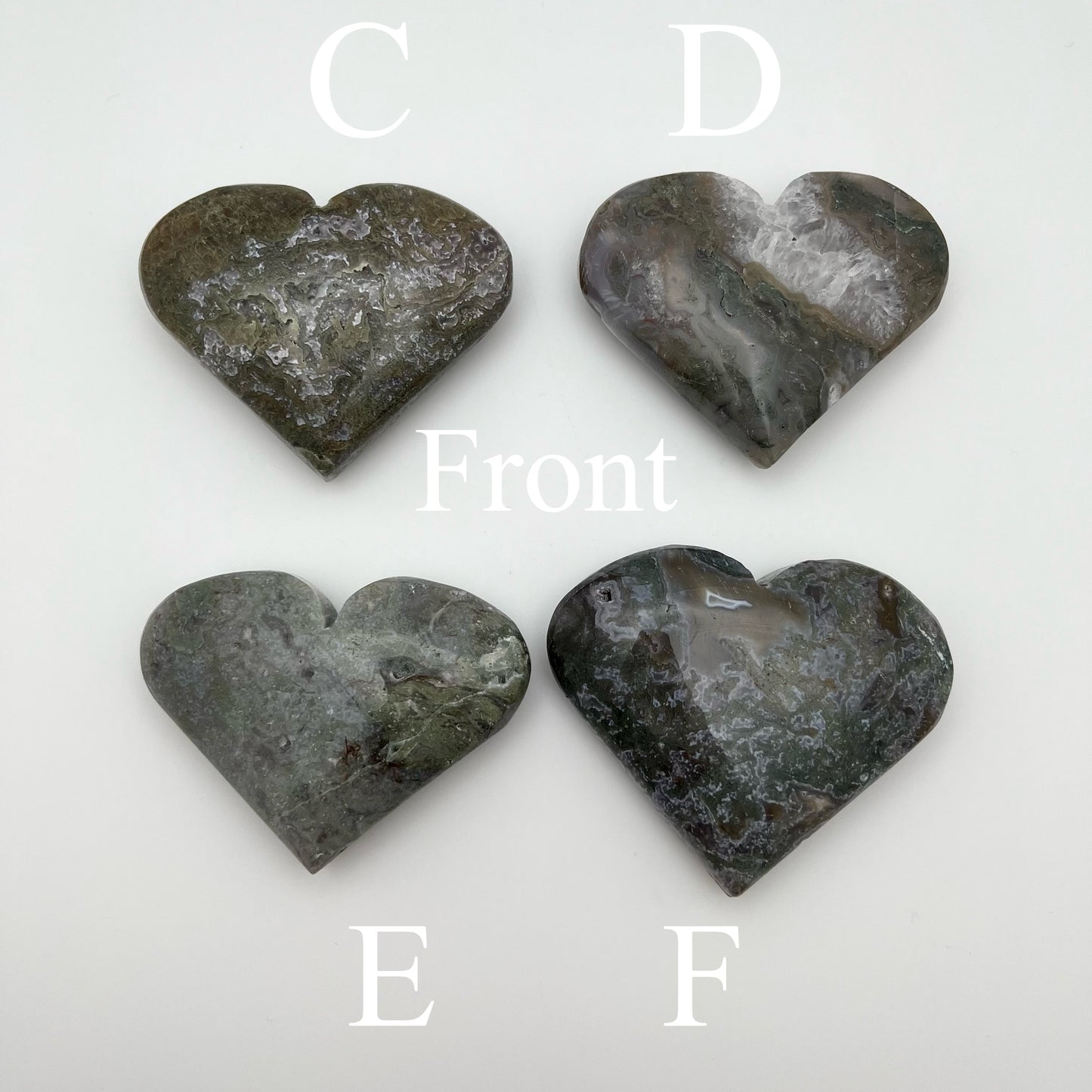 Purple/Blue Moss Agate Hearts