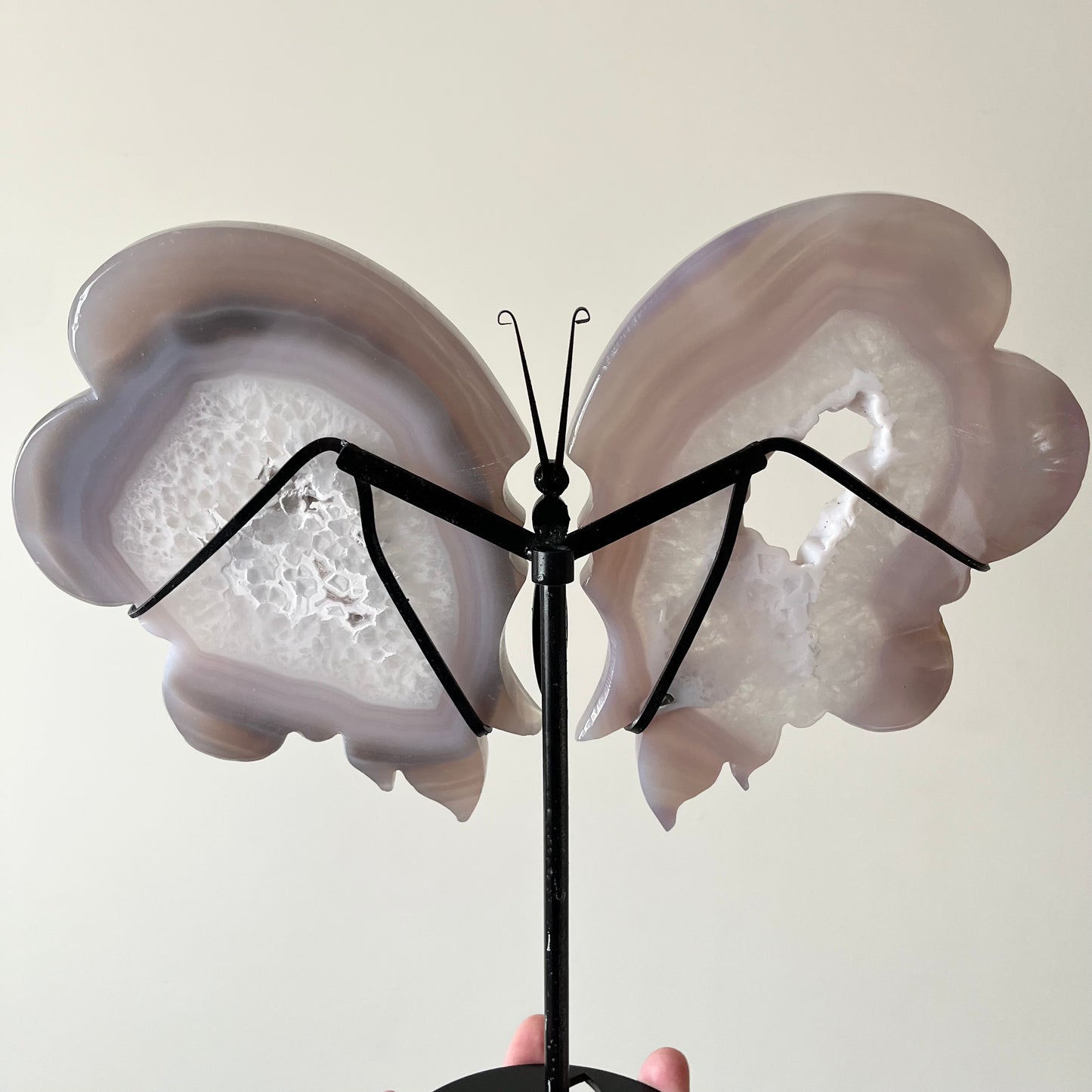 XL Pink Amethyst in Agate Wings