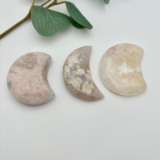 Flower Agate with Pink Amethyst Moons