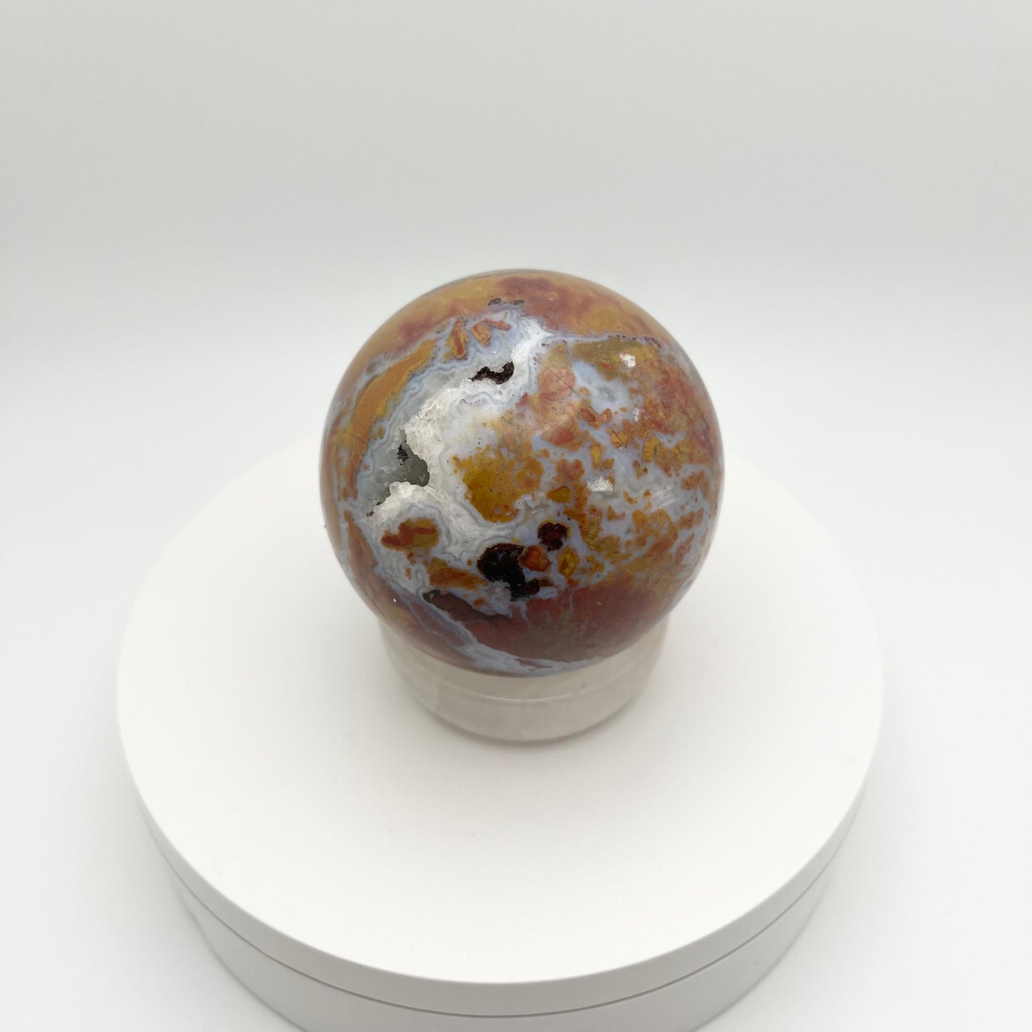 Maligano Jasper Sphere with Clear Quartz Stand