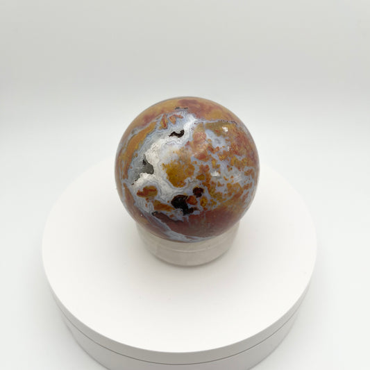 Maligano Jasper Sphere with Clear Quartz Stand