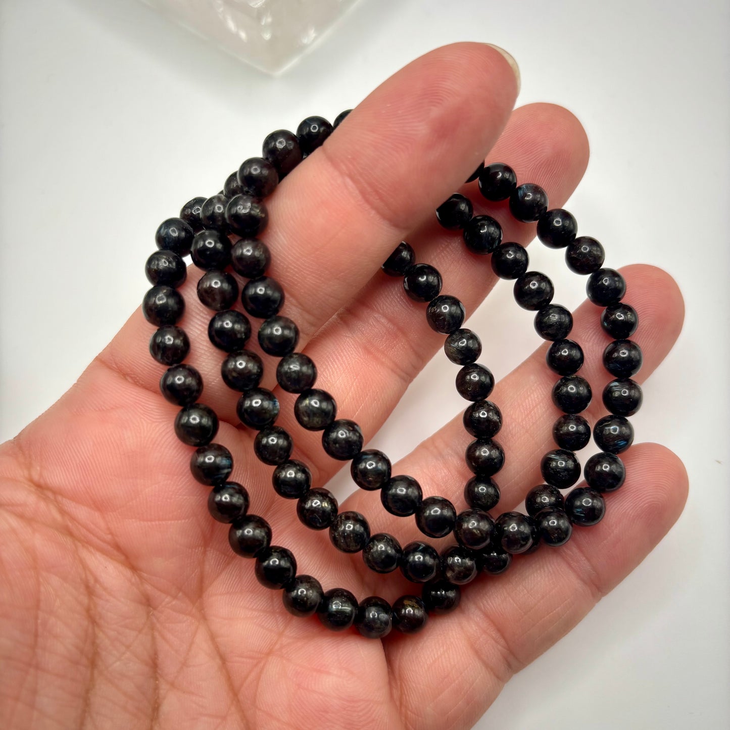 Arfvedsonite with Garnet Bracelets