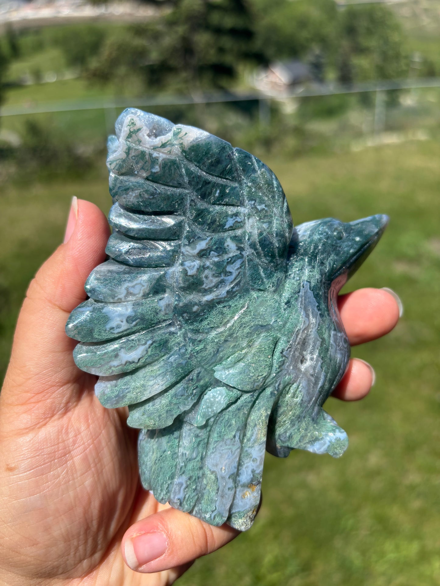 Moss Agate Hummingbird