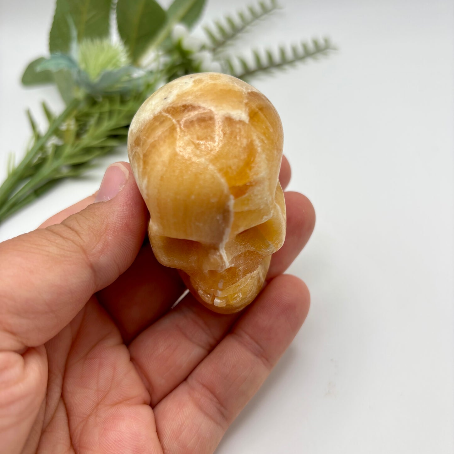 Orange Calcite Skull