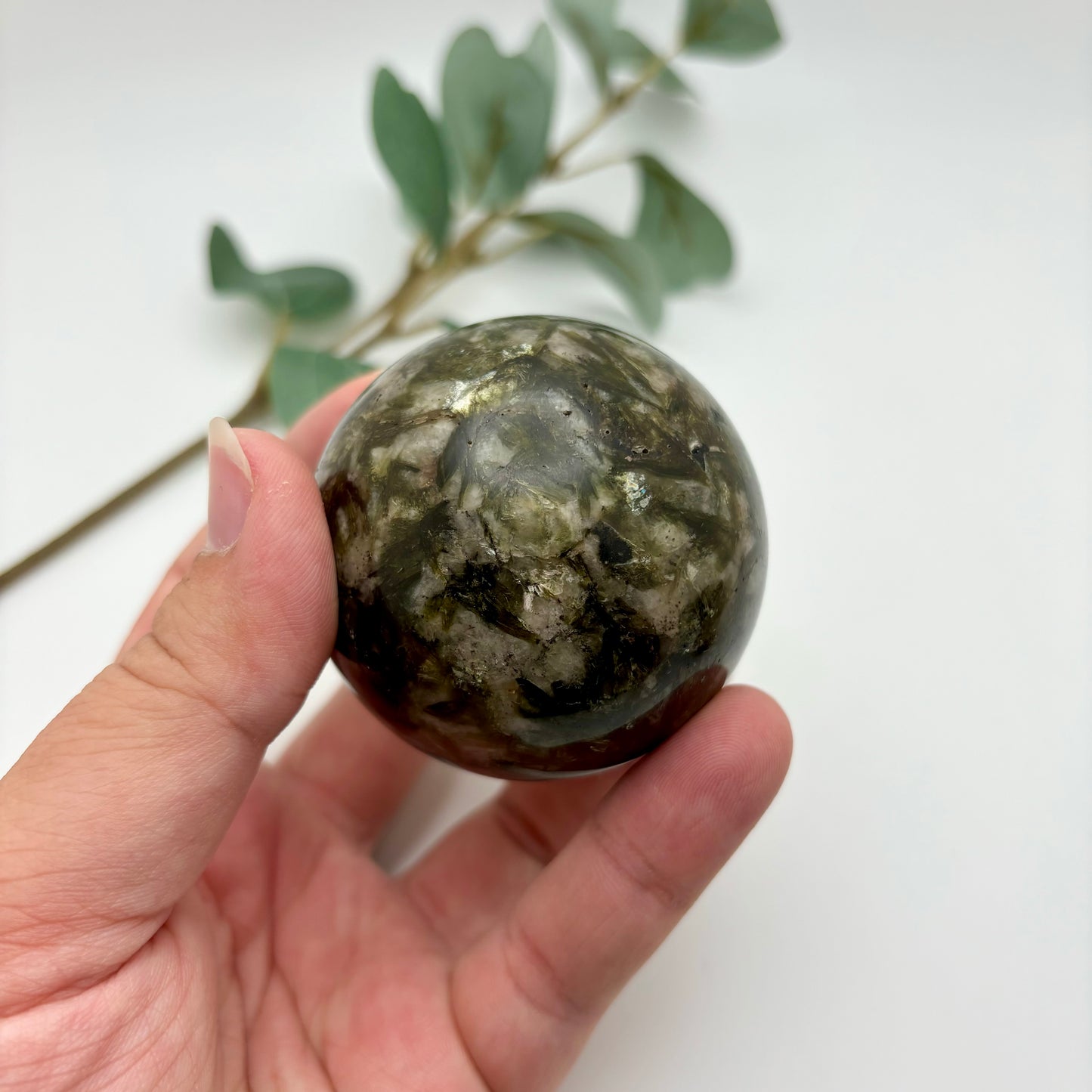 Green Tourmaline with Mica Spheres
