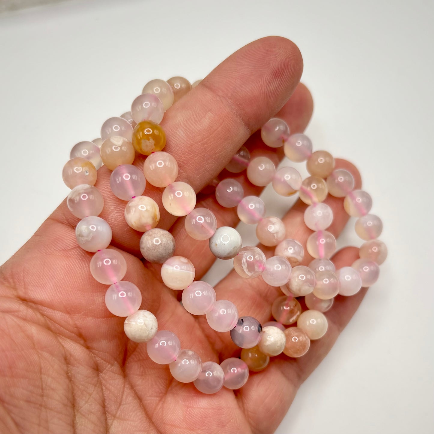 Flower Agate Bracelets (8mm)