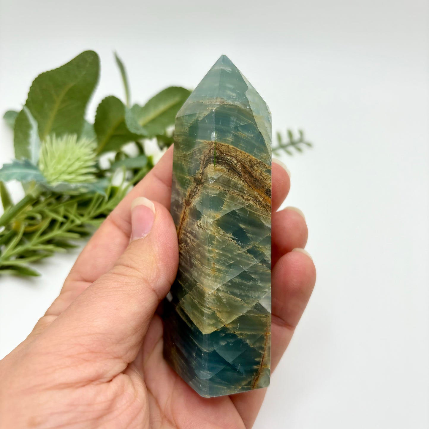 Lemurian Aquatine Calcite Tower