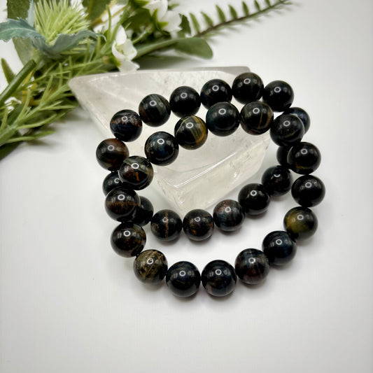 Blue Tigers Eye Bracelets (12mm)