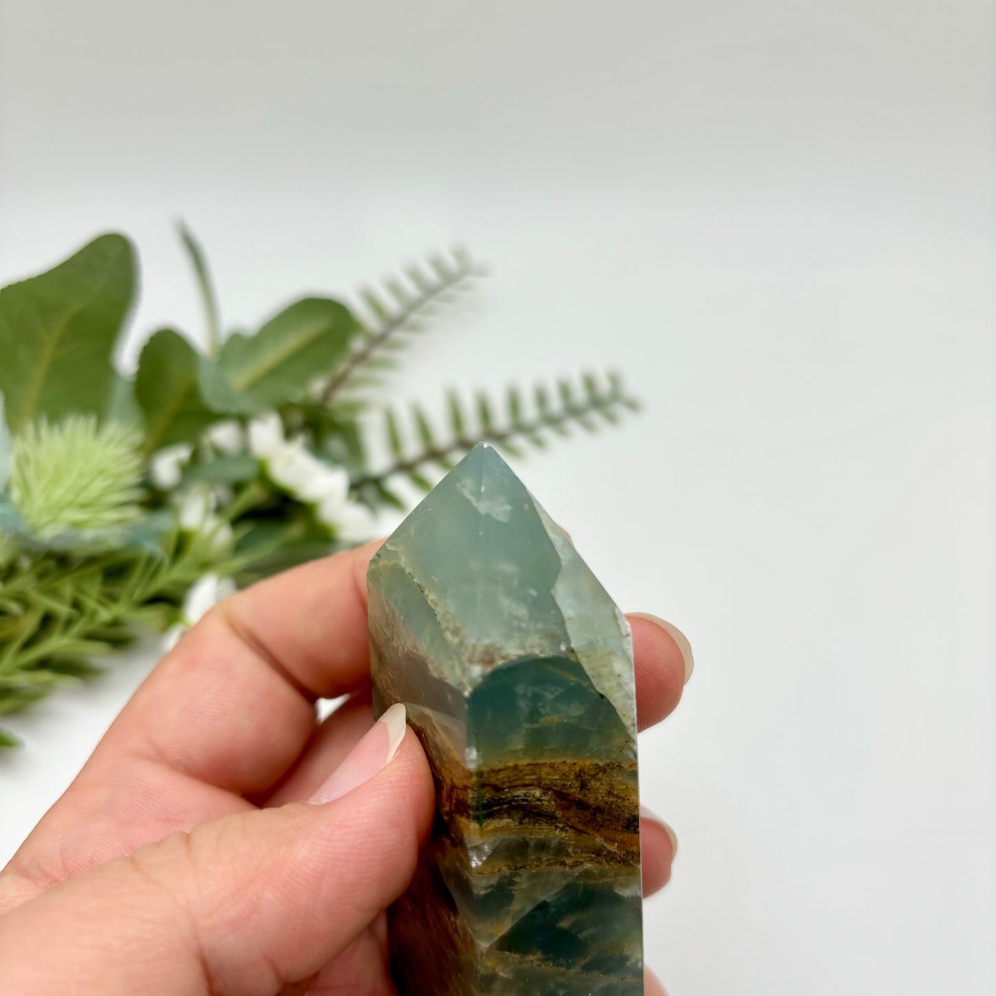 Lemurian Aquatine Calcite Tower