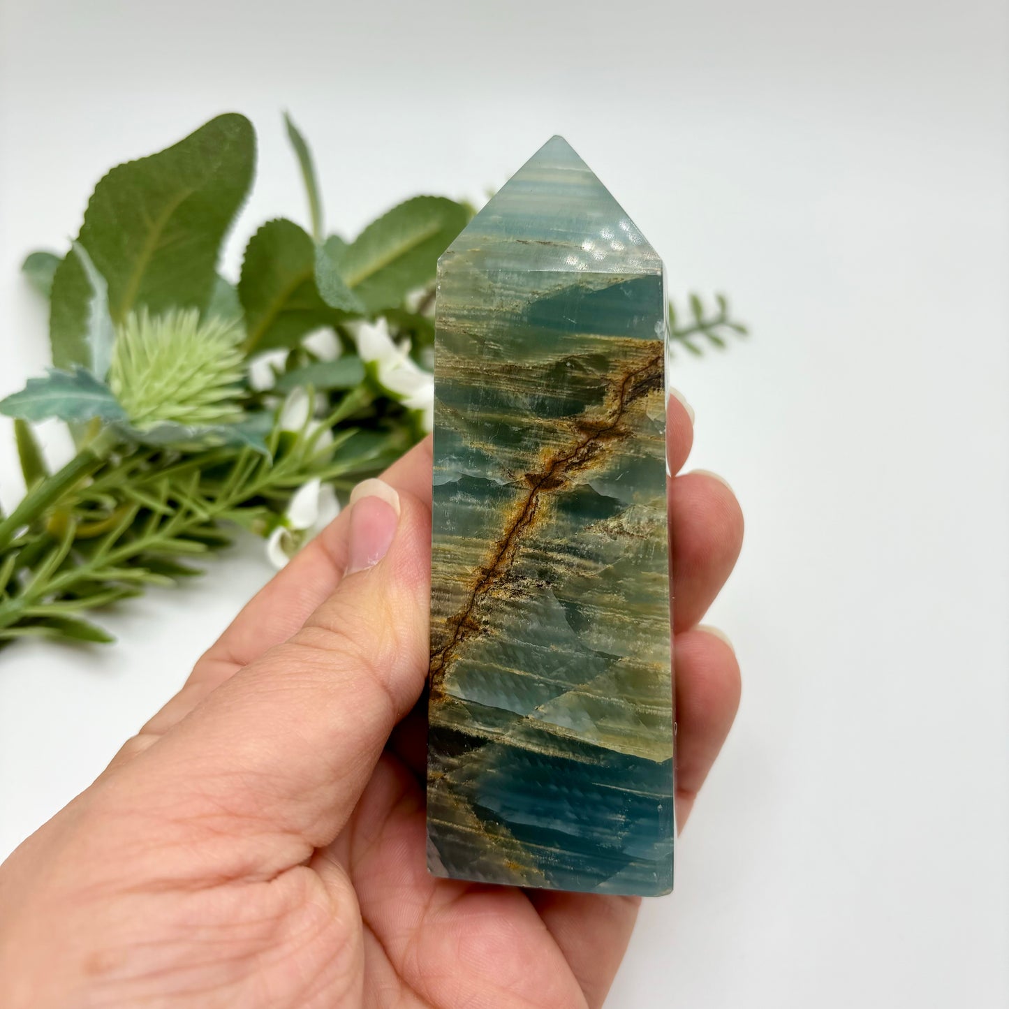 Lemurian Aquatine Calcite Tower