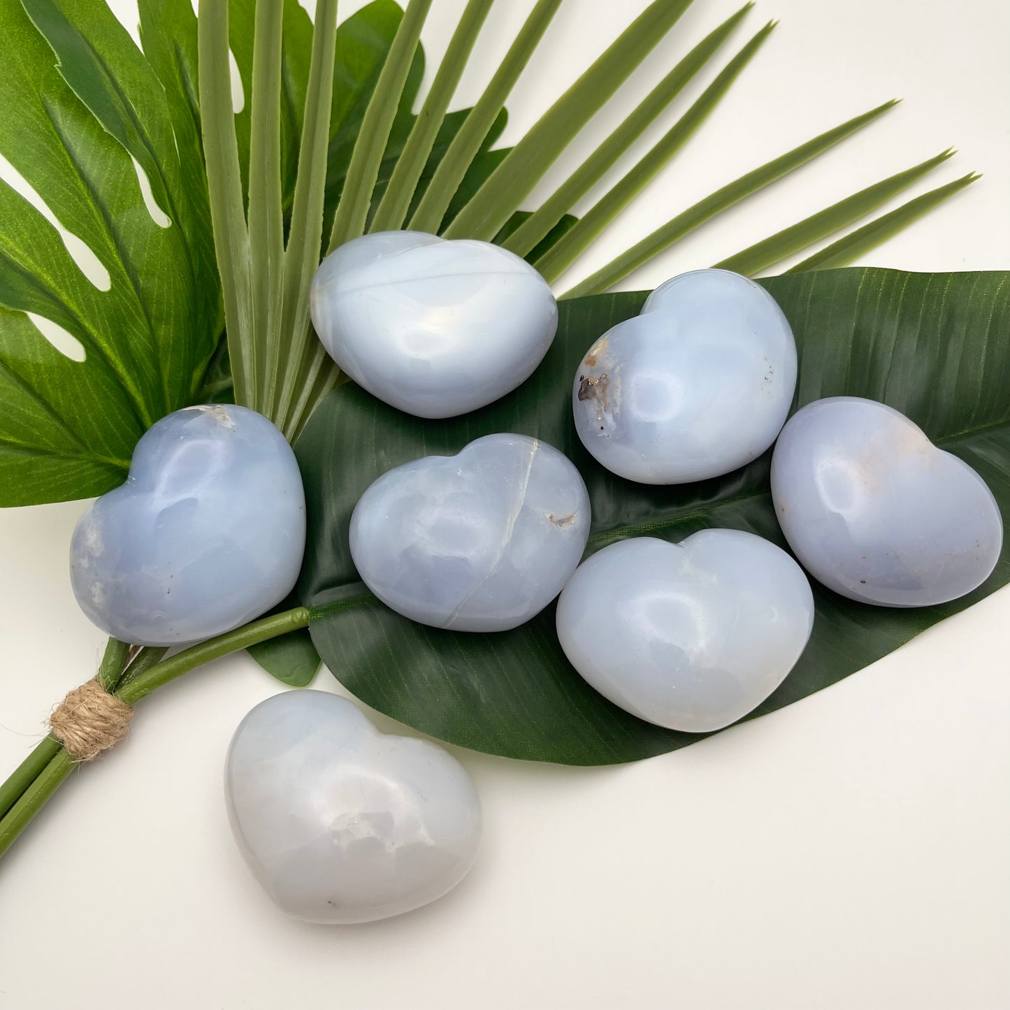 Blue Chalcedony Hearts
