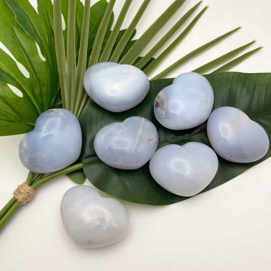 Blue Chalcedony Hearts