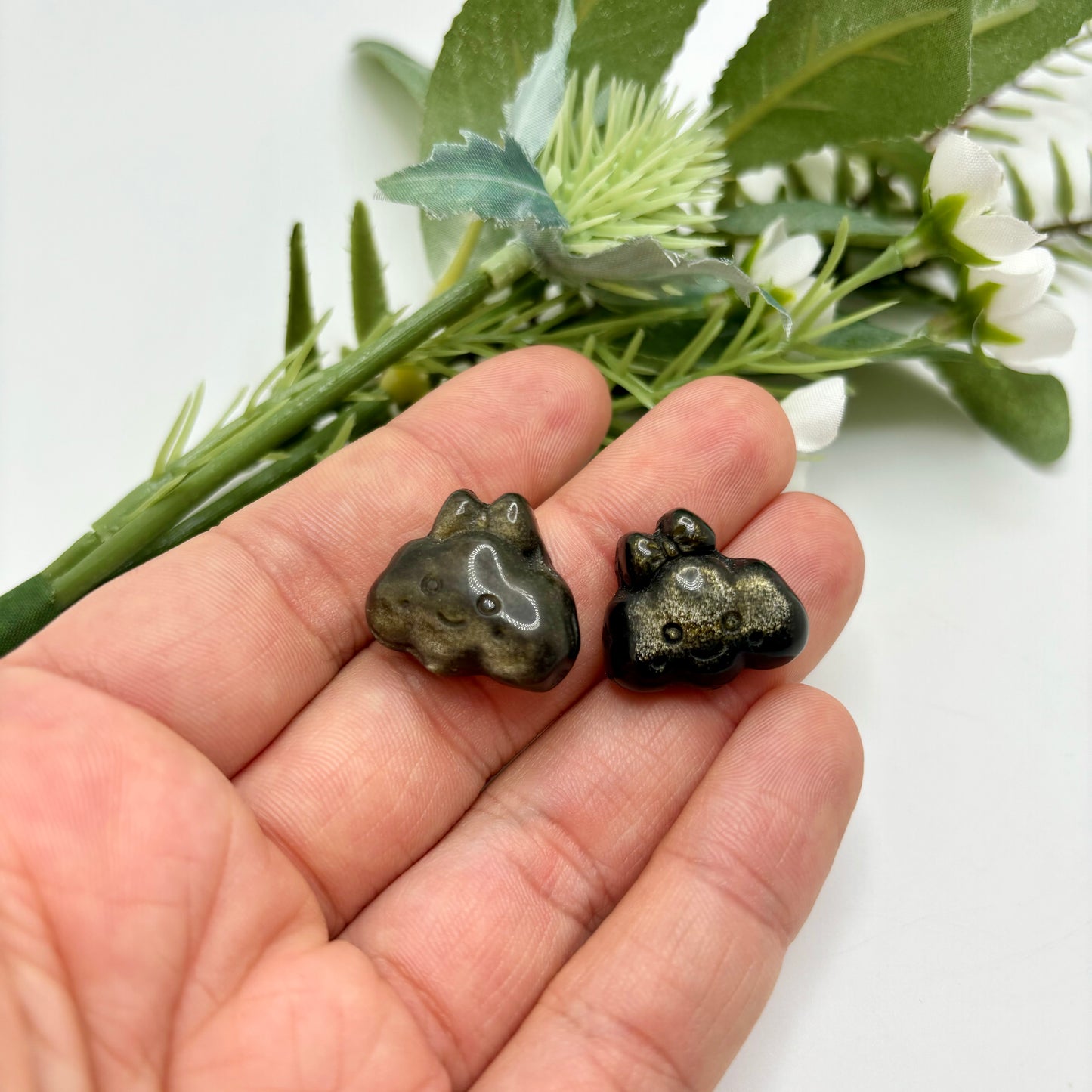 Gold Sheen Obsidian Smiling Clouds