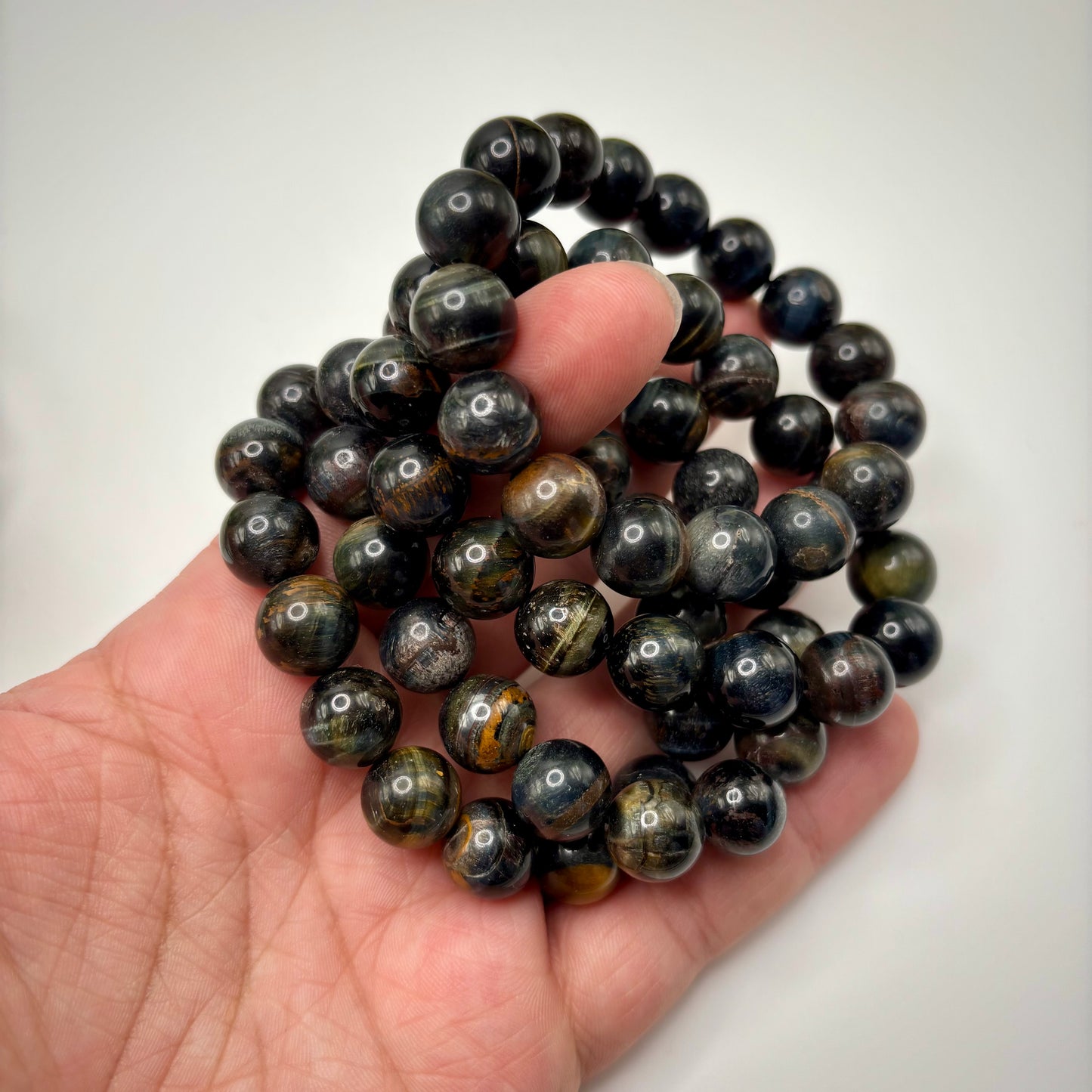 Blue Tigers Eye Bracelets (12mm)