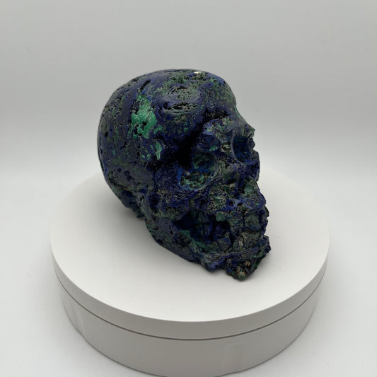 X High Quality Azurite with Malachite Skull