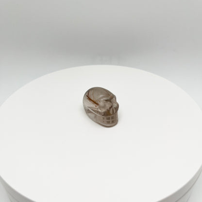 Copper Rutile Quartz Skull