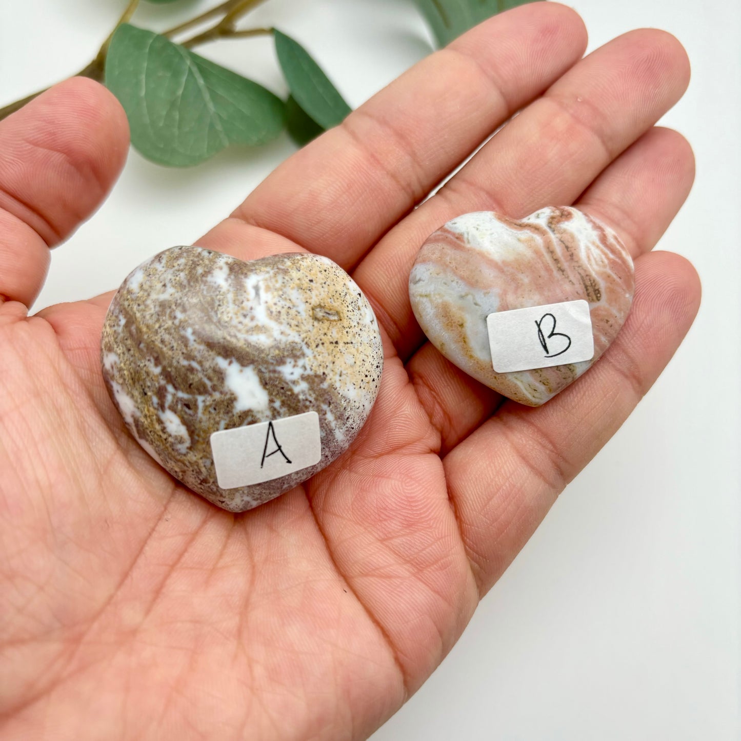 Pink Sea Jasper Hearts