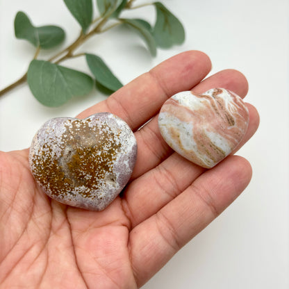 Pink Sea Jasper Hearts