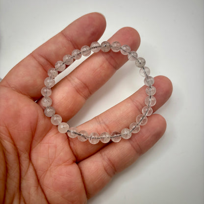 Black Tourmaline in Quartz Bracelets