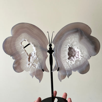 XL Pink Amethyst in Agate Wings