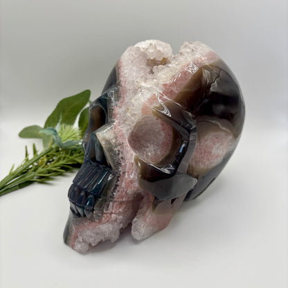 XXL Quartz in Agate Skull