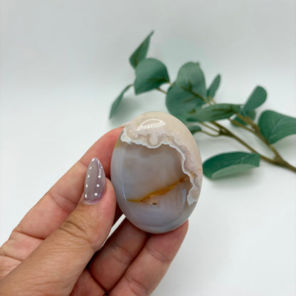 Flower Agate Palm Stone